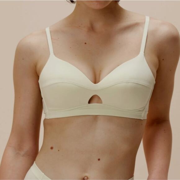 NEW Neiwai Pure Comfort 5/8 Cup Bandeau Bra Cream Cut-Out Bralette - Picture 2 of 11